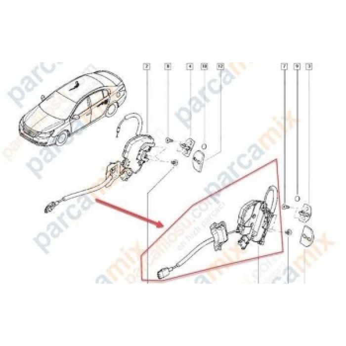 SOL ARKA KAPI KILIDI LATITUDE - ORJINAL 825030013R