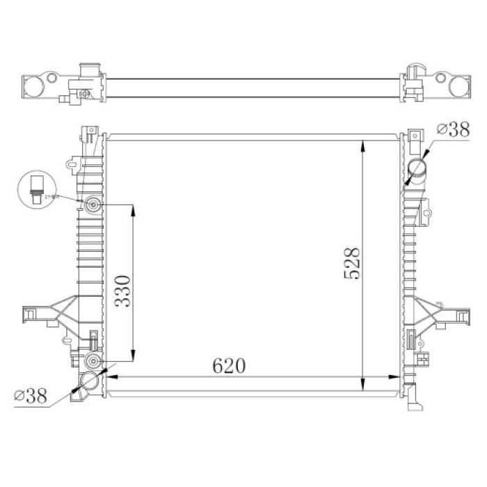 MOTOR SU RADYATORU VOLVO XC90 I AT  620×528×42 05-14 - NRF 550019