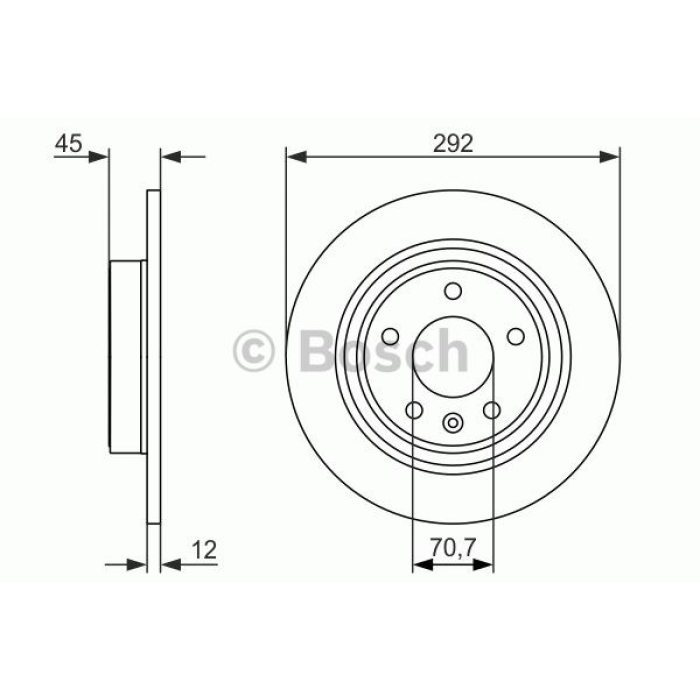 ARKA FREN DISKI ASTRA J 1.3CDTI 1.4 1.6 1.7 CRUZE ZAFIRA C 1.4 - 1.6 - 1.8 - 2.0 CDTI 09-- - BOSCH 0986479646