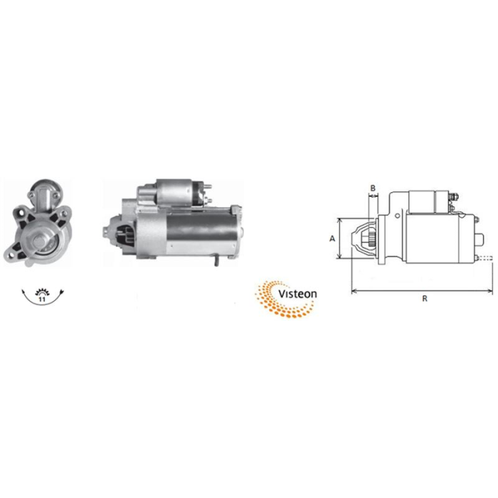 MARS MOTORU 12V - 2.2kW - 11DIS FORD MONDEO IV 2.0 TDCI 07-14 S-MAX WA6 2.0 TDCi 06-14 KUGA I 2.0 TDCi 08-12  VOLVO C30 533 1.6 D 06-12 C70 II 542 2.0 D 08-12 S80 II 124 2.0 TDi 08-11 V50 545 1.6 D 05-11 V70 III 135 1.6 DRIVe - D2 11-15 - VISTEON 201000105