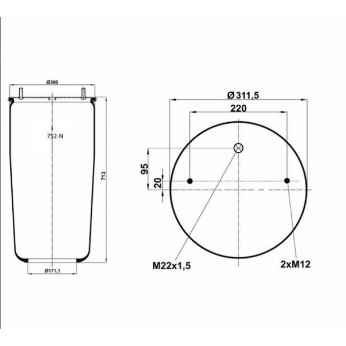 DINGIL KÖRÜGÜ KOMPLE METAL PISTONLU DORSE - AIRMOTION M10.752.C