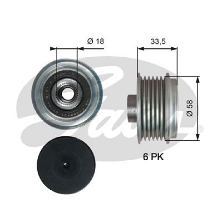 ALTERNATOR GERGI RULMANI TOYOTA COROLLA-AURIS-VERSO 1.4 D4D 2007-2012 YARIS 1.4 D4D 2006-- - GATES OAP7210