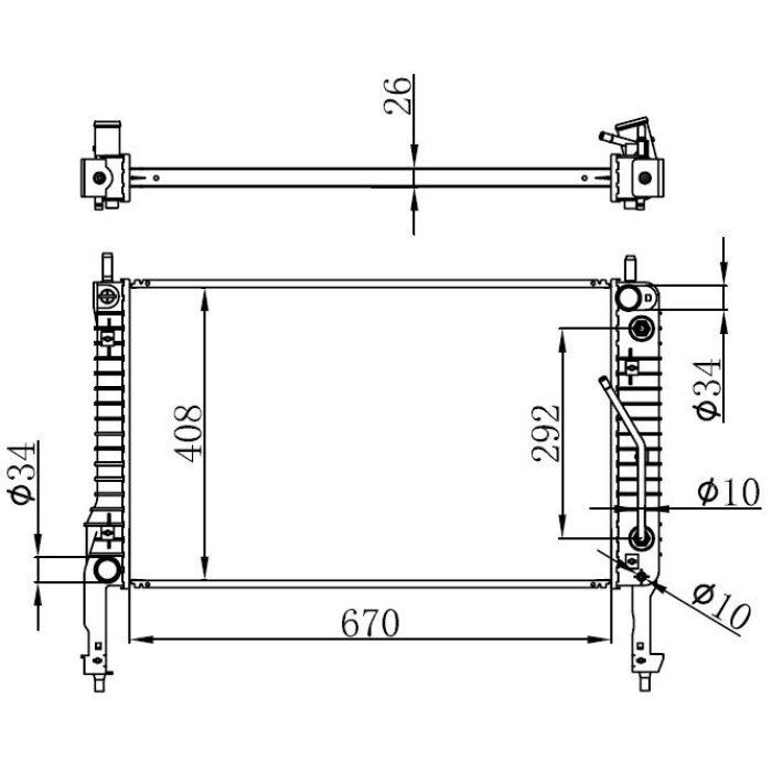 MOTOR SU RADYATORU CAPTIVA ANTARA 2.0 06- 670X410X26 - ORIS BCH267032