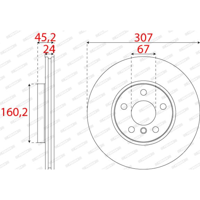 FREN DISKI ON BMW F45 F46 MINI F54 F60 - FERODO DDF2637C