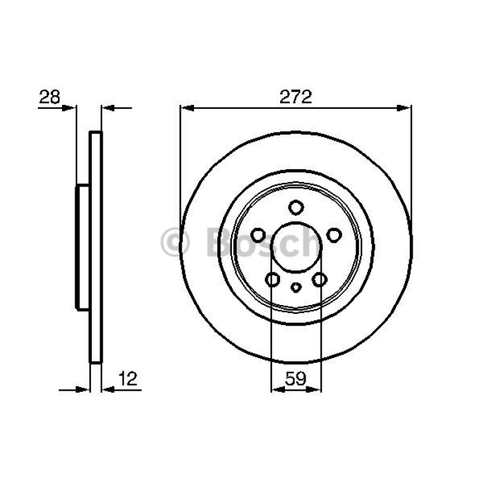 ARKA FREN DISK AYNASI P407 C5 III 1.6HDI 110 FAP 1.8 2.0 2.0HDI 135 FAP 2.2 3.0 05 - 04-OLCU CAP272 KALINLIK12X5DL - BOSCH 0986479064