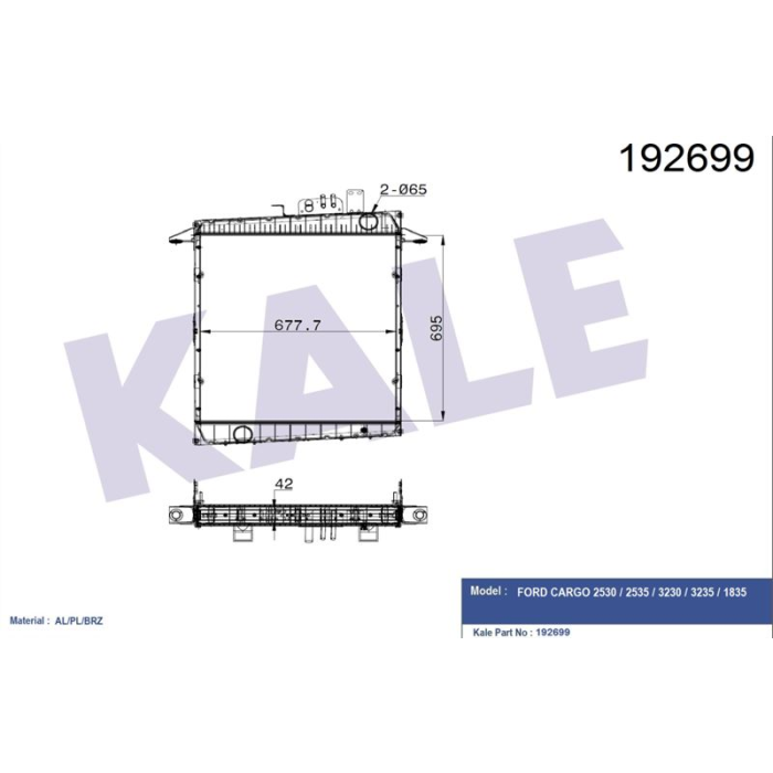 RADYATÖR FORD CARGO 1830-2530-3230 ÇEKICI KAMYON - 0226313PA