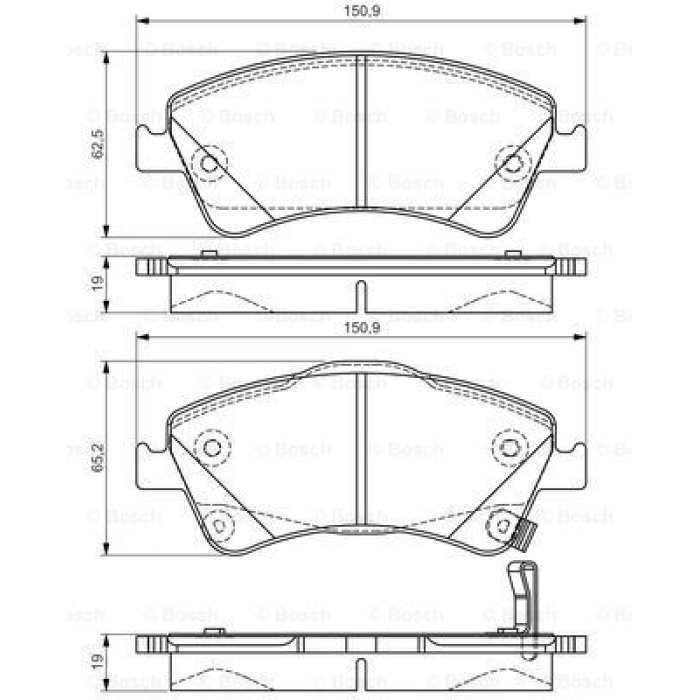 FREN BALATASI ON AVENSIS 2009-2013 VERSO 2010-- - BOSCH 0986495106