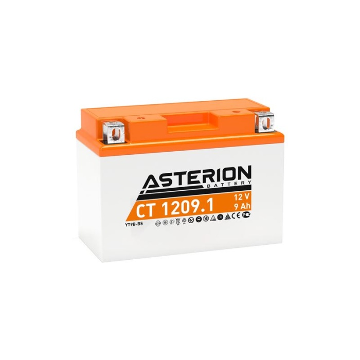 AKU 12V 9 AH 135A MOTORSIKLET AGM YTX9-BS. YTX9 150 X 86 X 108 - ASTERION CT 1209