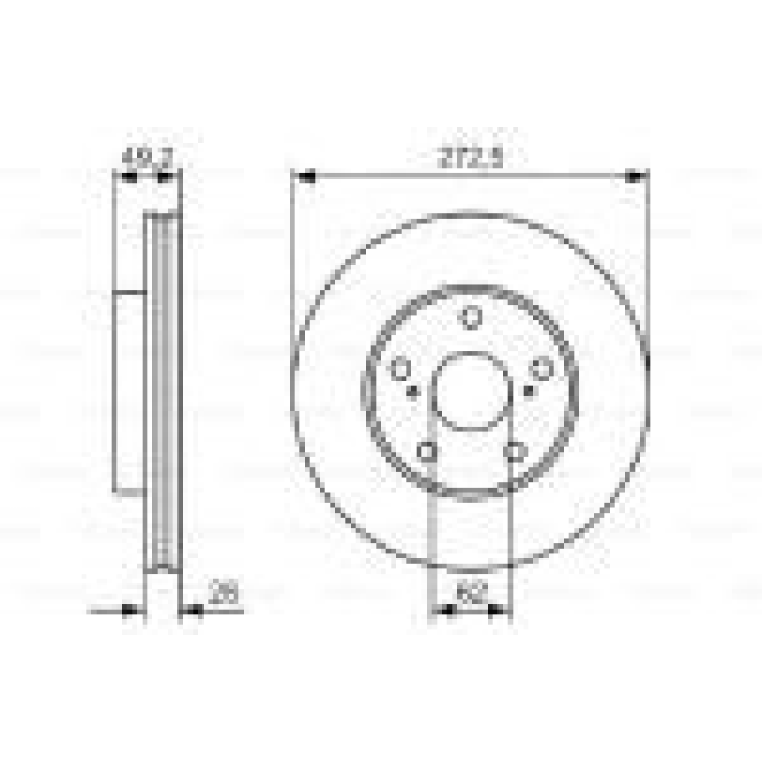 ON FREN DISKI AYNASI HAVALI TOYOTA COROLLA AURIS D4D DIZEL 2007-2012 273X5 - BOSCH 0986479R45