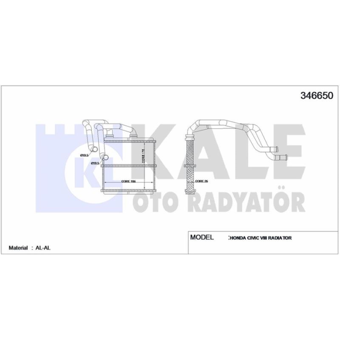 KALORIFER RADYATORU NISSAN QASHQAI XTRAIL 2007-2013 - KALE 346650