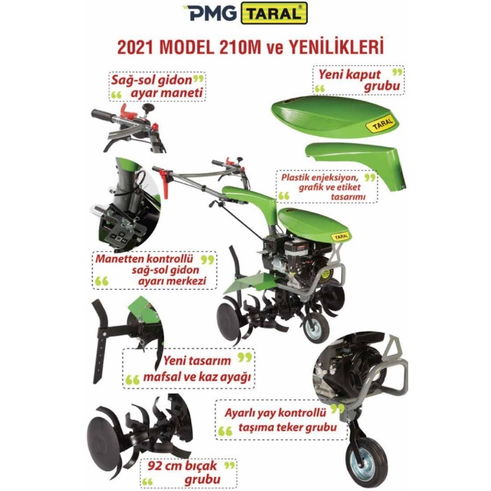 Taral 210H Honda GX160 Motorlu Benzinli Çapa Makinası