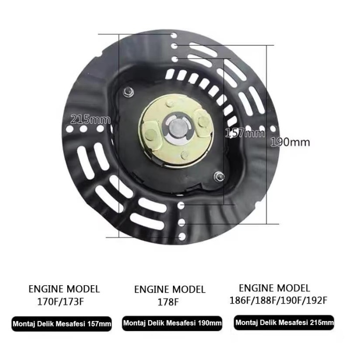 Dizel Motorlar İçin Kurmalı Starter Sistemi 5-7-10-11-12 Hp