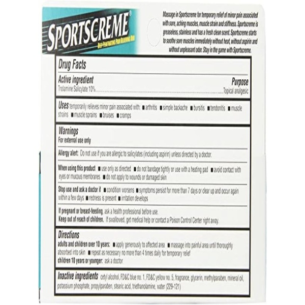 Sportscreme Deep Penetrating Pain Relieving Rub 3oz