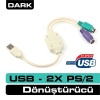 Dark USB 2.0 - PS/2 Dönüştürücü (DK-CB-USB2PS2)