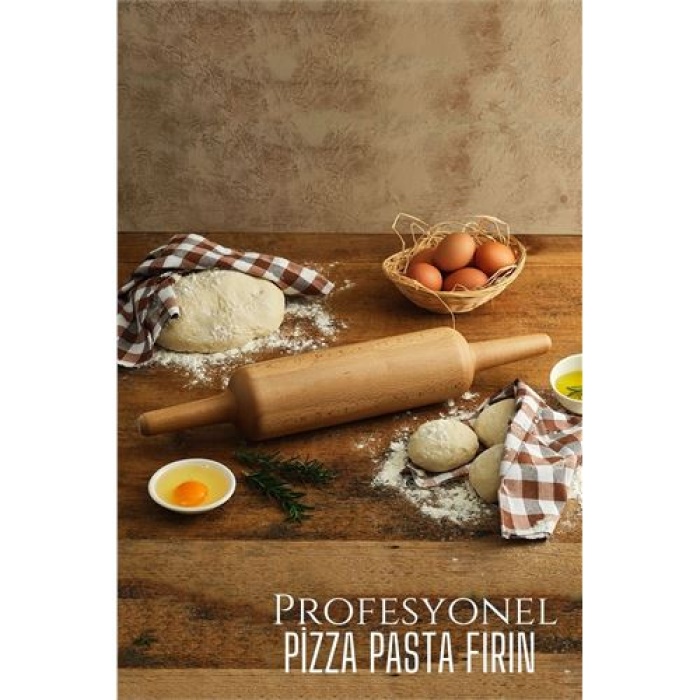 ModaCar Fırıncı Pastacı Pizza Merdanesi Ahşap  XL