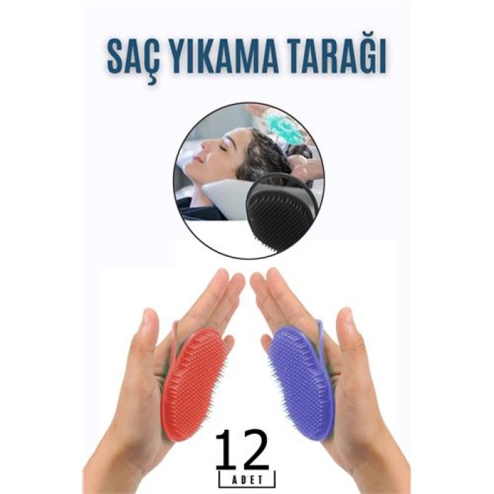 ModaCar 12 ADET Saç Yıkama Tarağı Avuçiçi   Belgiqa Design 718692 Toptan Paket