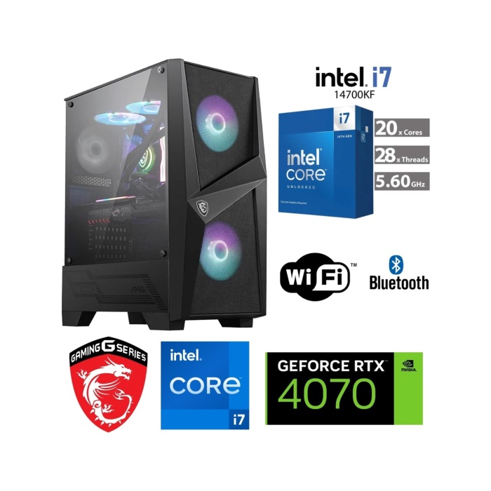 MSI Rtx 4070 12 GB - Gaming Pc Ddr5 - Intel I7 14700KF - 32 GB Ddr5 Ram - 1 Tb M.2 SSD - Sıvı Sogutmalı