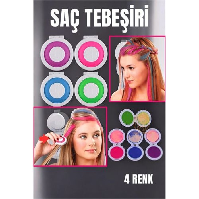 ModaCar 4 SET 4 Renk Geçici Saç Tebeşir Seti 714662