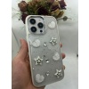 iPhone 14 Pro Luxe White Case Heart Star