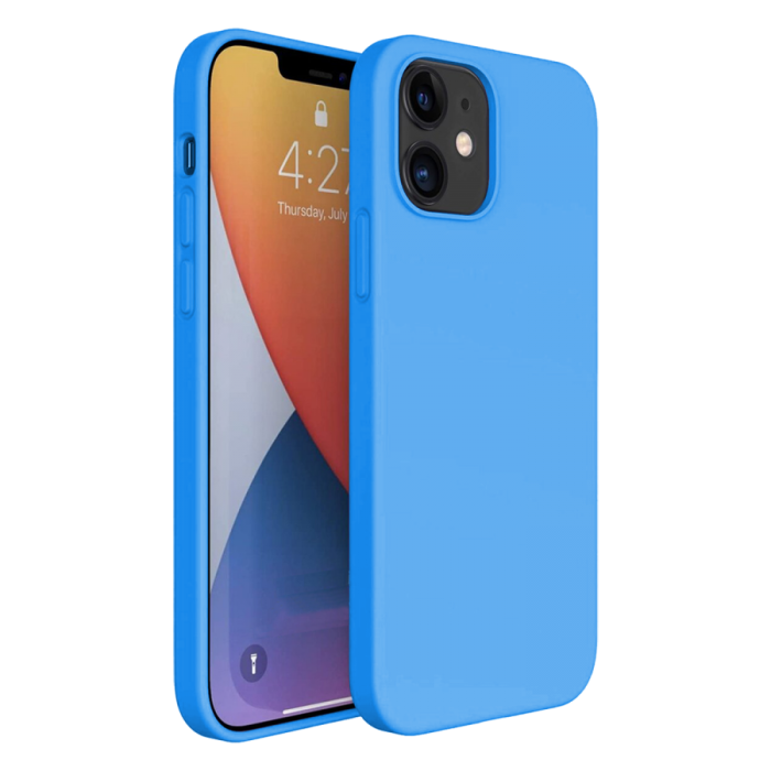 Apple iPhone 15 Plus 6.7 İnce Mat Silikon Kılıf Mavi