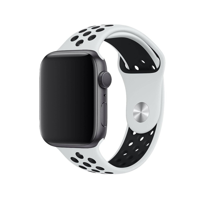 Apple Watch Series 3 44 MM Fileli Kordon Beyaz-Siyah