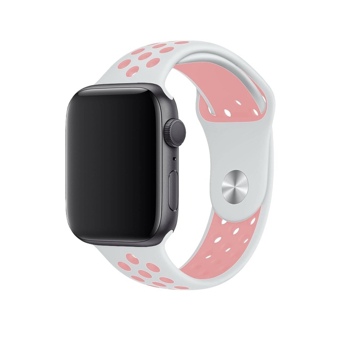 Apple Watch Series 7 41 MM Fileli Kordon Beyaz-Pembe