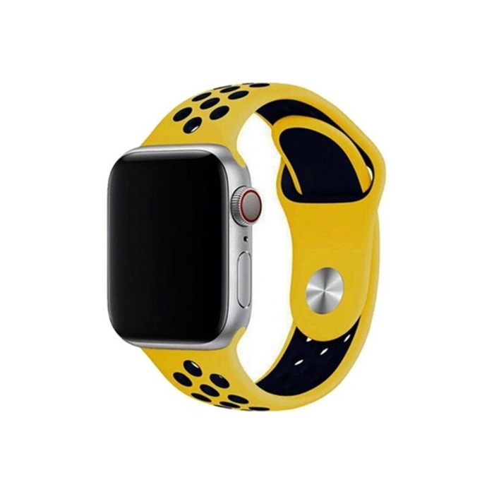 Apple Watch Series 7 41 MM Fileli Kordon Sarı-Siyah