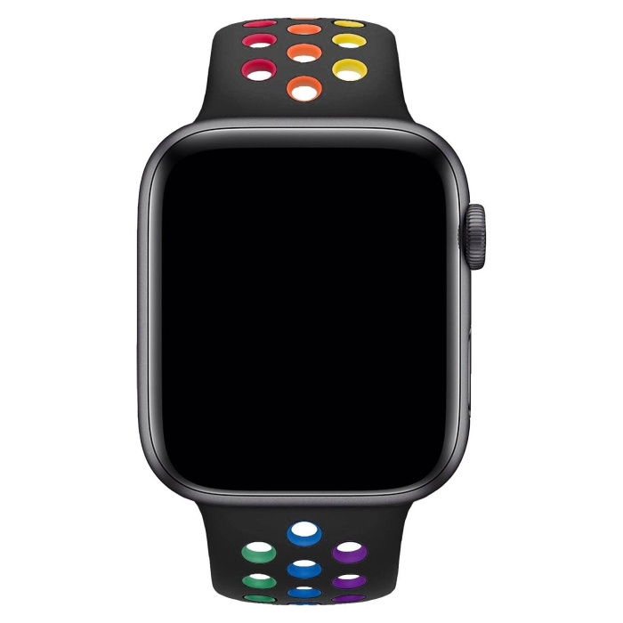 Apple Watch Series 7 41 MM Fileli Kordon Siyah-Renkli