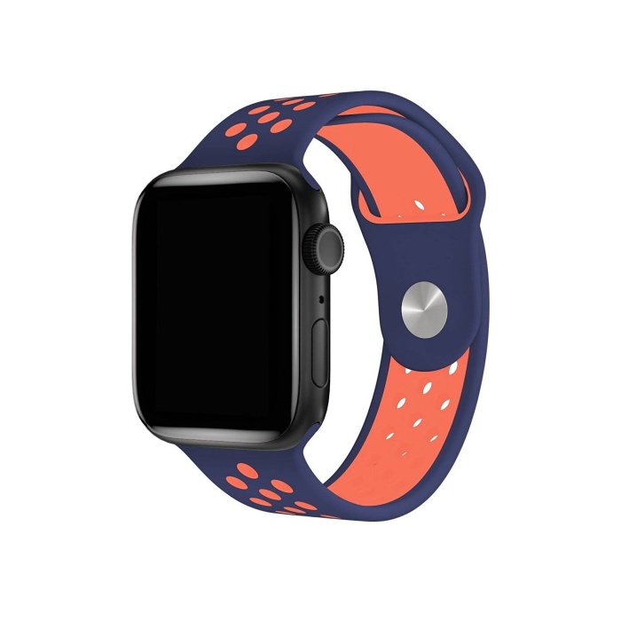 Apple Watch Series 7 45 MM Fileli Kordon Lacivert-Pembe