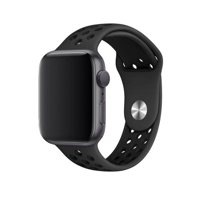 Apple Watch Series 7 45 MM Fileli Kordon Siyah-Siyah