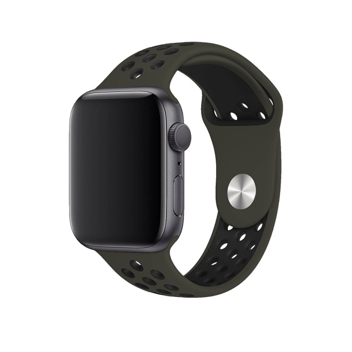 Apple Watch Series 7 45 MM Fileli Kordon Zeytin-Siyah