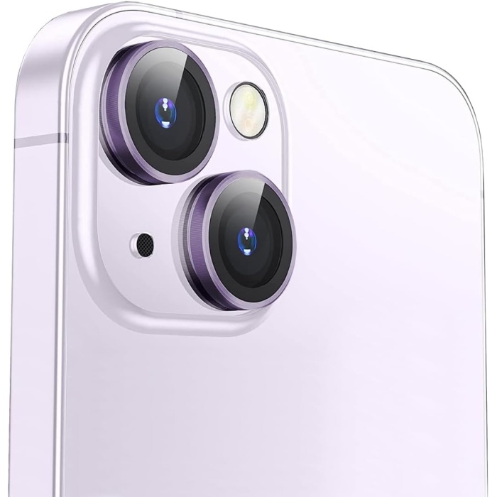 Apple iPhone 13 Gerçek Cam Safir Lens Koruma Mor