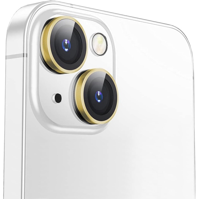 Apple iPhone 14 Gerçek Cam Safir Lens Koruma Gold