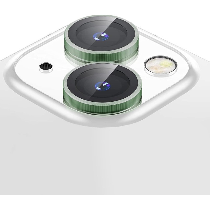 Apple iPhone 15 Gerçek Cam Safir Lens Koruma Yeşil