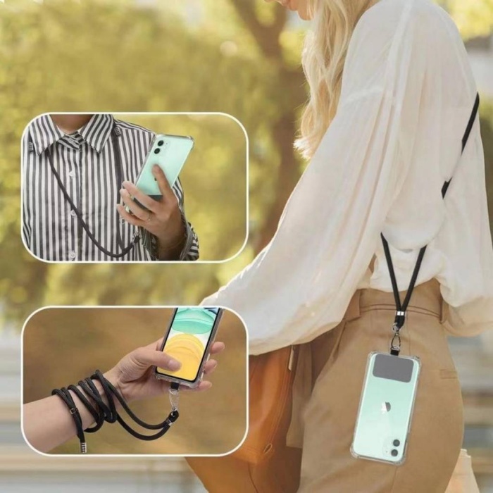 Xiaomi Mi 13 Pro İp Askılı Şeffaf Silikon Kılıf Uzay Gri