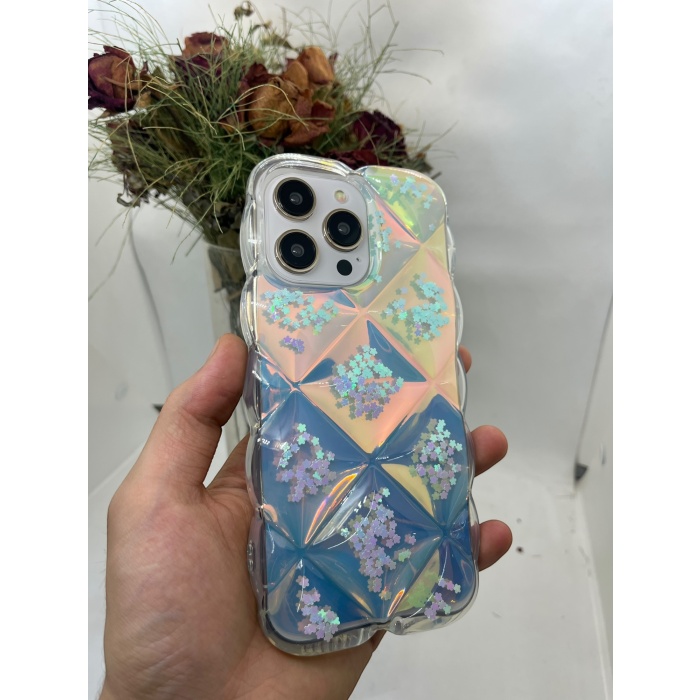 iPhone 15 Pro Max Hologram Puffer Kılıf Yıldız