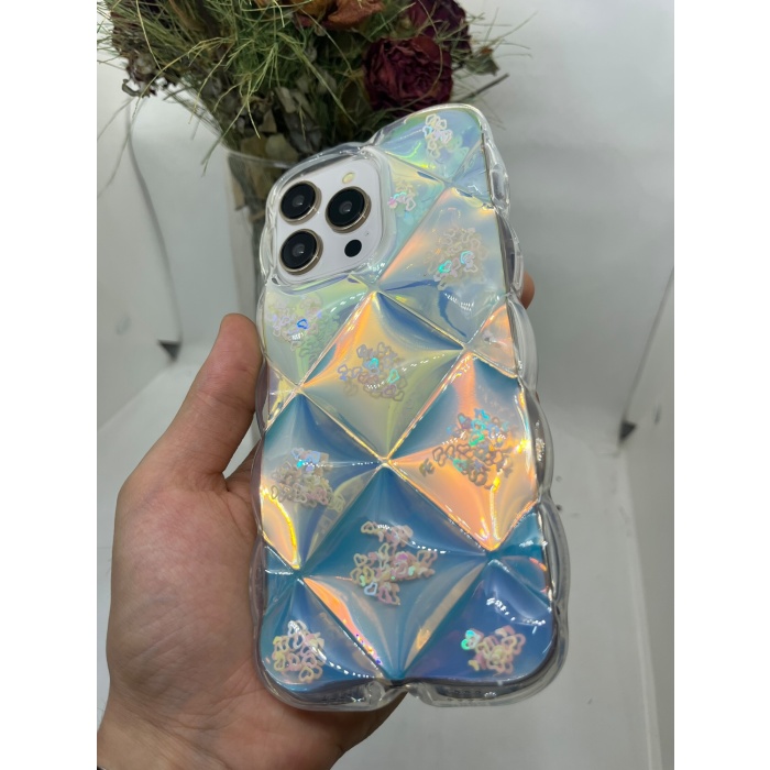 iPhone 15 Pro Hologram Puffer Kılıf Kalp