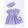 Teddy Bear bandanna Dress Set Lilac