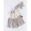 Olympus Lace Collar Dress Set Beige