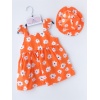 All Over The Flowers With Hat Dress Set Oranj