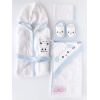 4 Pieces Hello Lamps Bathrobe Set Blue