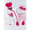 Mom Dad And Me 5pcsBodysuit Set Red