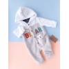 Teddy Starter Plush Overalls Grey