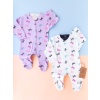 2 Pcs Colored Butterflies Overalls White Lilac