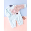 Fluffy Plush Bear Winter Jumpsuit Mint