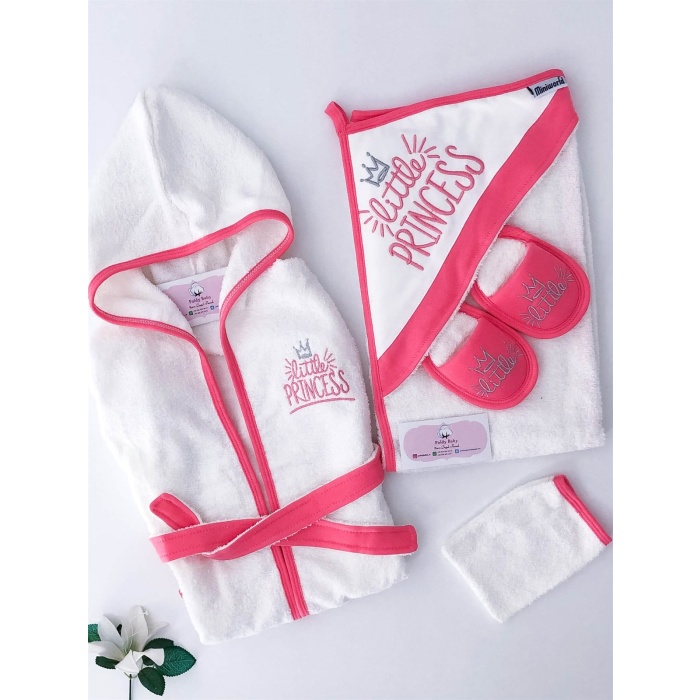 Little Princess 4 Piece Bathrobe Set Pomegranate