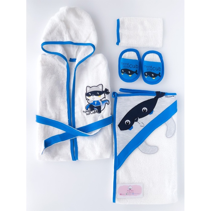 4 Piece Flying Fox Bathrobe Set Turquoise