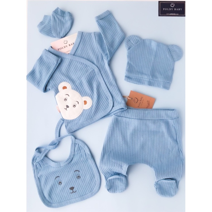 Filamli Bear 5 Pcs Jumper Set Blue