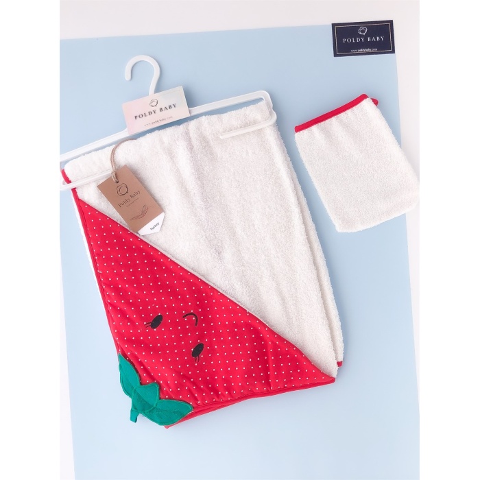 Strawberry Towel and Pouch Red