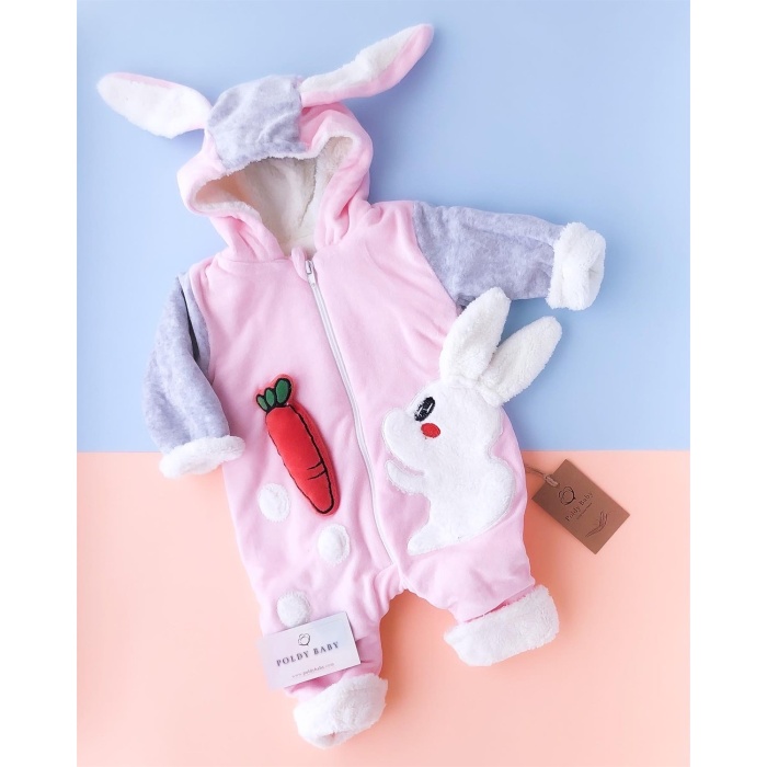 Rabbit With Carrot Jumpsuit Pink